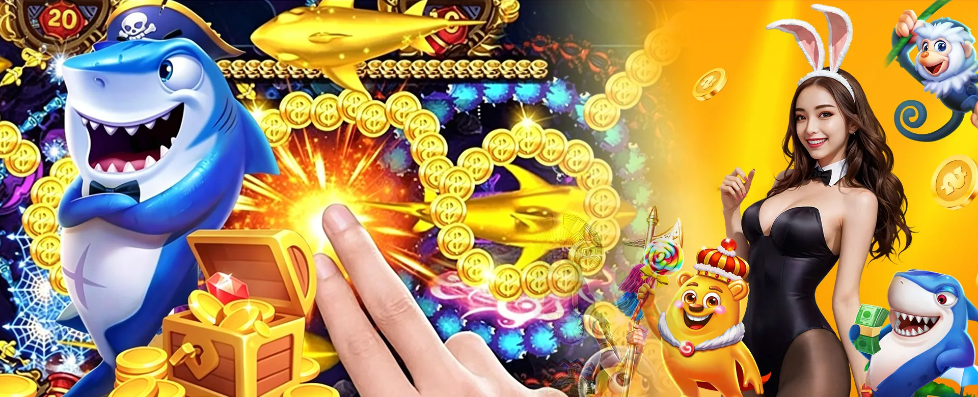 Vibrant casino table with cards and chips